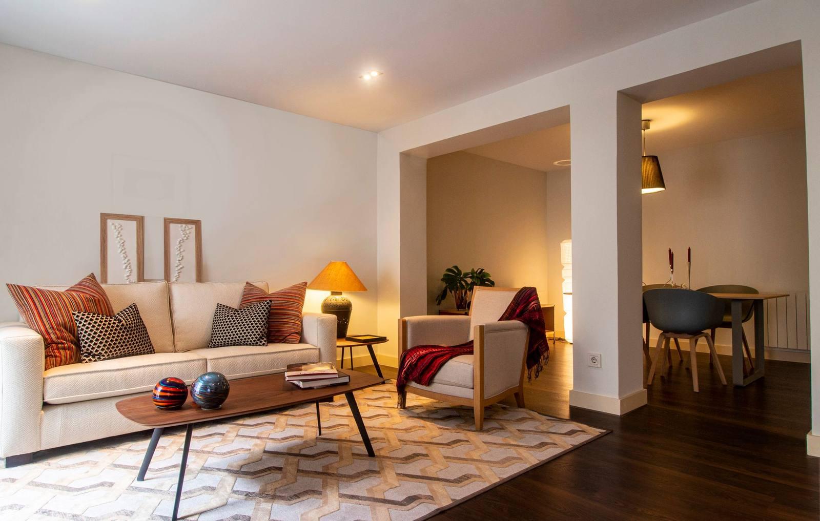 Cozy, well-lit living room in a modern home